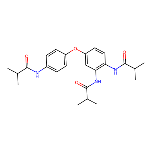 N-[4-[3,4-bis(2-methylpropanoylamino)phenoxy]phenyl]-2-methylpropanamide structure