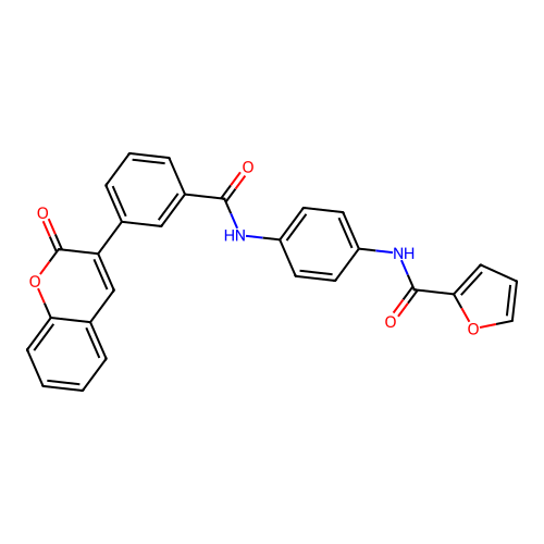 N-[4-[[3-(2-oxochromen-3-yl)benzoyl]amino]phenyl]furan-2-carboxamide structure
