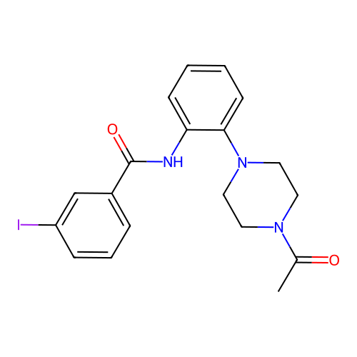 N-[2-(4-acetylpiperazin-1-yl)phenyl]-3-iodobenzamide structure