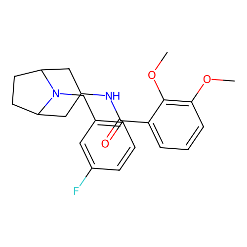 3-beta-(2,3-Dimethoxybenzoyl)amino 8-meta-fluorobenzyl nor-tropane structure