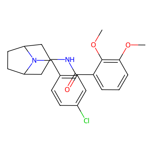 3-beta-(2,3-Dimethoxybenzoyl)amino 8-para-chlorobenzyl nor-tropane structure