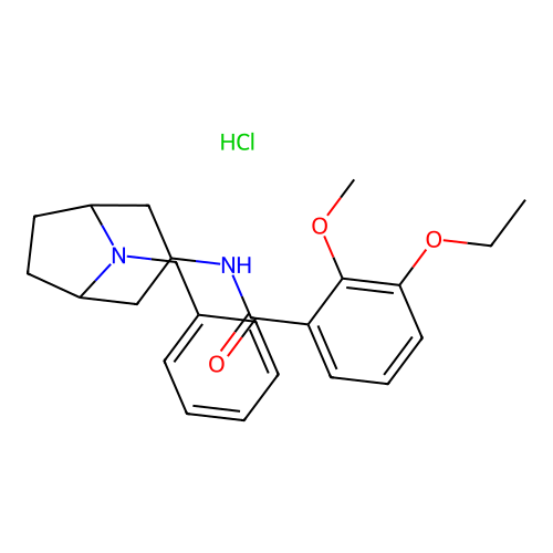 exo-3-Ethoxy-2-methoxy-N-(8-benzyl-8-azabicyclo(3.2.1)oct-3-yl)benzamide hydrochloride structure