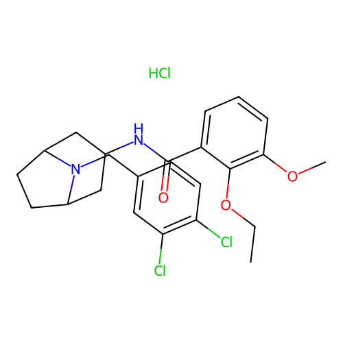 exo-N-(8-(3,4-Dichlorobenzyl)-8-azabicyclo(3.2.1)oct-3-yl)-2-ethoxy-3-methoxybenzamide HCl structure