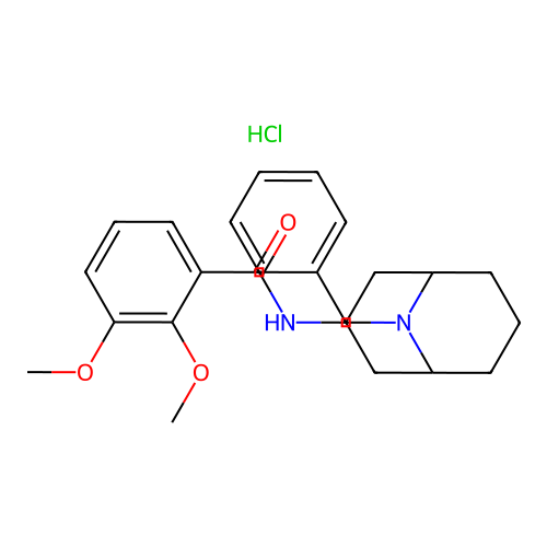 exo-2,3-Dimethoxy-N-(9-benzyl-9-azabicyclo(3.2.1.)non-3-yl)benzamide hydrochloride structure