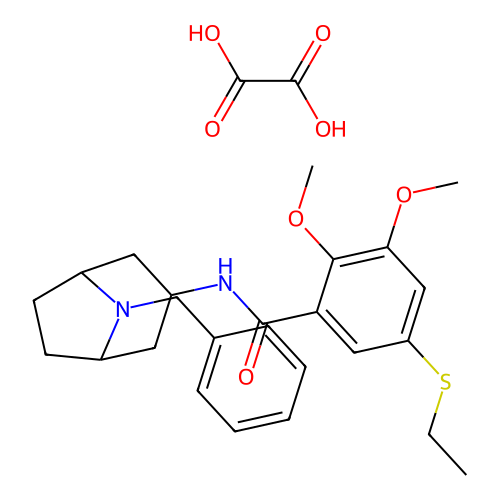 Benzamide, 2,3-dimethoxy-5-(ethylthio)-N-(8-(phenylmethyl)-8-azabicyclo(3.2.1)oct-3-yl)-, exo-, ethanedioate (1:1) structure