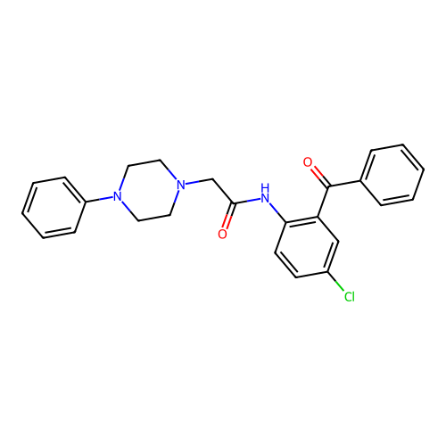1-Piperazineacetamide, N-(2-benzoyl-4-chlorophenyl)-4-phenyl- structure