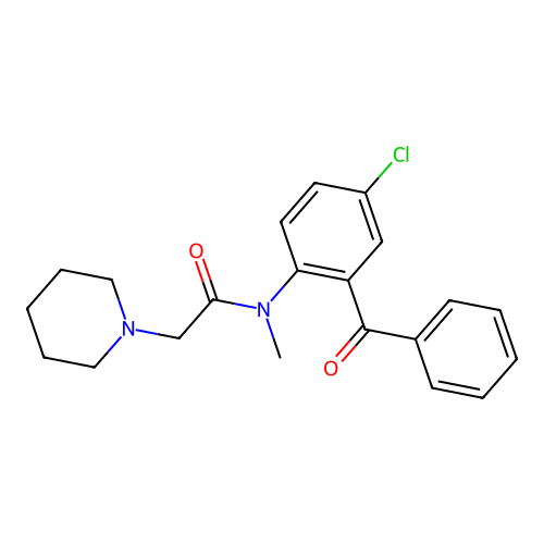 1-Piperidineacetamide, N-(2-benzoyl-4-chlorophenyl)-N-methyl- structure