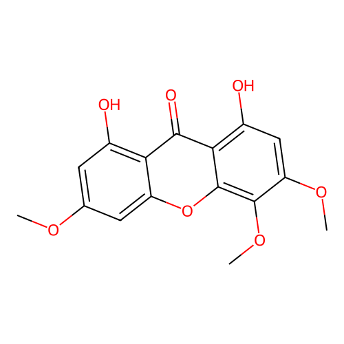 9H-Xanthen-9-one, 1,8-dihydroxy-3,4,6-trimethoxy- structure