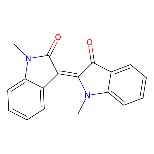 1,3-Dihydro-3-(1,3-dihydro-1-methyl-3-oxo-2H-indol-2-ylidene)-1-methyl-2H-indol-2-one structure