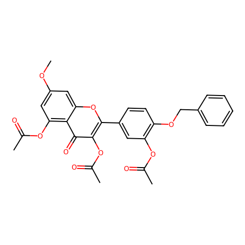 3-(acetyloxy)-2-(3-(acetyloxy)-4-(benzyloxy)phenyl)-7-methox structure