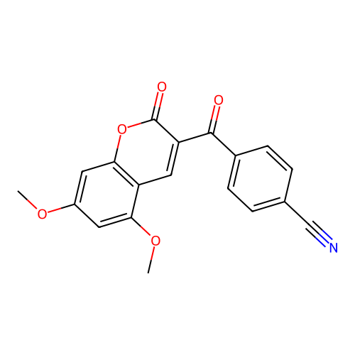 4-(5,7-Dimethoxy-2-oxo-2H-1-benzopyran-3-carbonyl)benzonitrile structure