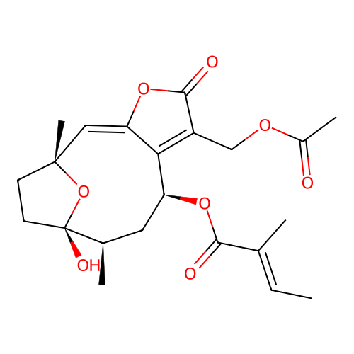 8alpha-Tigloyloxyhirsutinolide 13-O-acetate structure
