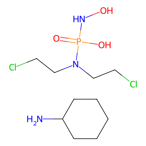 Bis(2-chloroethyl)amino-(hydroxyamino)phosphinic acid; cyclohexanamine structure
