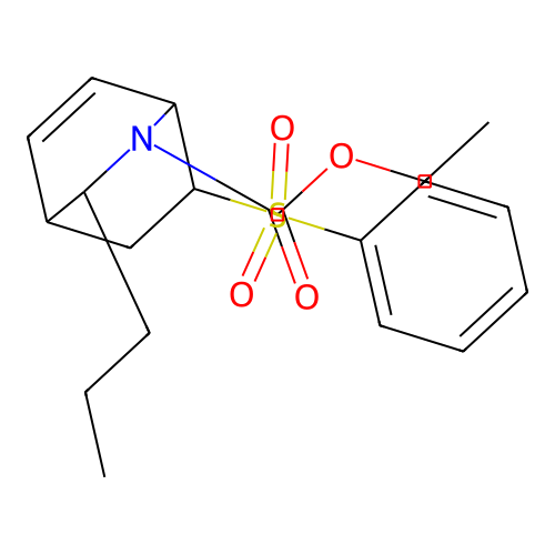 Ethyl 6-(benzenesulfonyl)-8-propyl-7-azabicyclo[2.2.2]oct-2-ene-7-carboxylate structure
