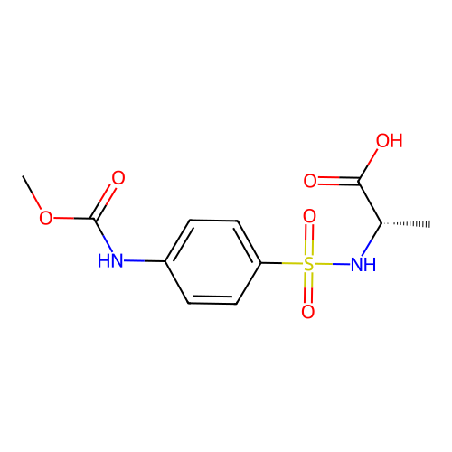 Carbanilic acid, p-((1-carboxyethyl)sulfamoyl)-, 1-methyl ester, DL- structure