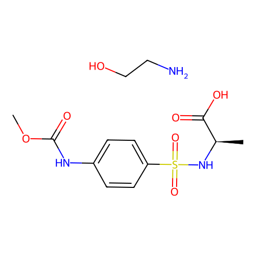 Carbanilic acid, p-((1-carboxyethyl)sulfamoyl)-, 1-methyl ester, compd. with 2-aminoethanol, D- structure