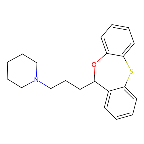 1-[3-(6H-benzo[c][1,5]benzoxathiepin-6-yl)propyl]piperidine structure