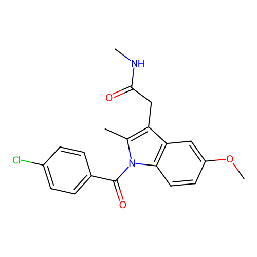 1H-Indole-3-acetamide, 1-(4-chlorobenzoyl)-5-methoxy-N,2-dimethyl- structure