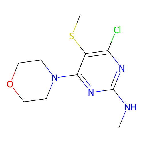 4-chloro-N-methyl-5-(methylsulfanyl)-6-morpholino-2-pyrimidinamine structure