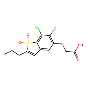 ((6,7-Dichloro-2-propylbenzo(b)thien-5-yl)oxy)acetic acid 1,1-dioxide structure