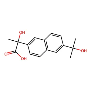 2-Naphthaleneacetic acid, alpha-hydroxy-6-(1-hydroxy-1-methylethyl)-alpha-methyl- structure