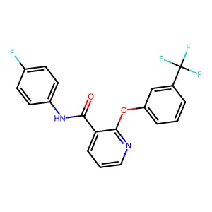 3-Pyridinecarboxamide, N-(4-fluorophenyl)-2-(3-(trifluoromethyl)phenoxy)- structure