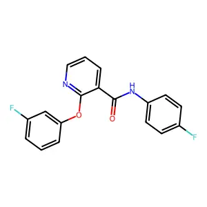 3-Pyridinecarboxamide, 2-(3-fluorophenoxy)-N-(4-fluorophenyl)- structure