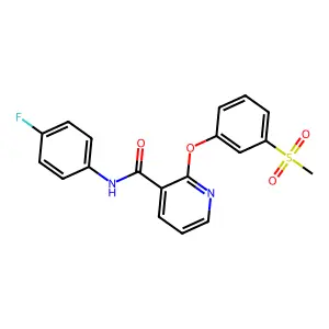 3-Pyridinecarboxamide, N-(4-fluorophenyl)-2-(3-(methylsulfonyl)phenoxy)- structure