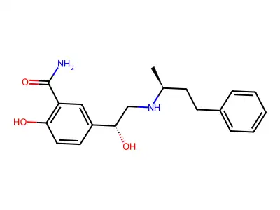 2-羟基-5-[(1R)-1-羟基-2-[[(2R)-4-苯基丁烷-2-基]氨基]乙基]苯甲酰胺 structure