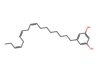5-Heptadeca-8,11,14-trienylbenzene-1,3-diol structure