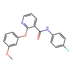 3-Pyridinecarboxamide, N-(4-fluorophenyl)-2-(3-methoxyphenoxy)- structure
