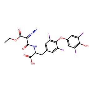 N-(ethyl-2-diazomalonyl)thyroxine structure