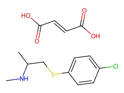 but-2-enedioic acid;1-(4-chlorophenyl)sulfanyl-N-methylpropan-2-amine structure
