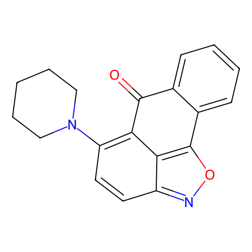 5-(piperidin-1-yl)-6H-anthra[1,9-cd]isoxazol-6-one structure