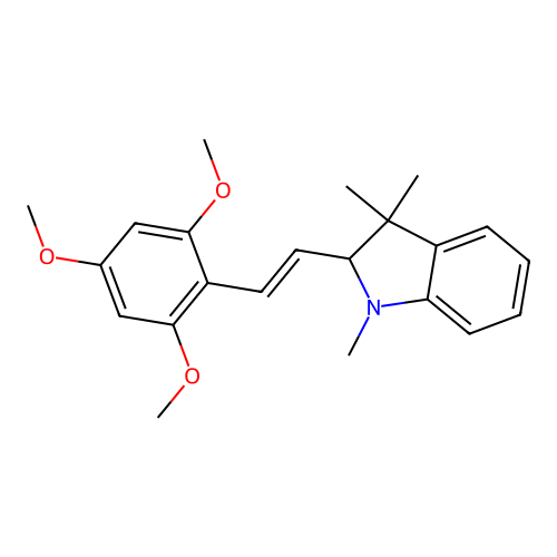 2,3-Dihydro-1,3,3-trimethyl-2-(2-(2,4,6-trimethoxyphenyl)ethenyl)-1H-indole structure