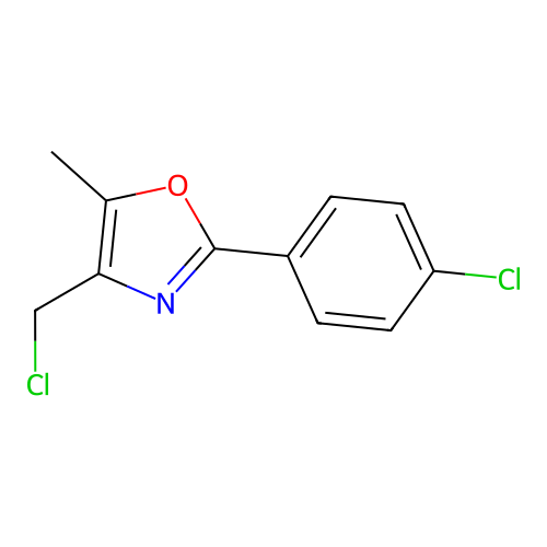 4-(Chloromethyl)-2-(4-chlorophenyl)-5-methyl-1,3-oxazole structure