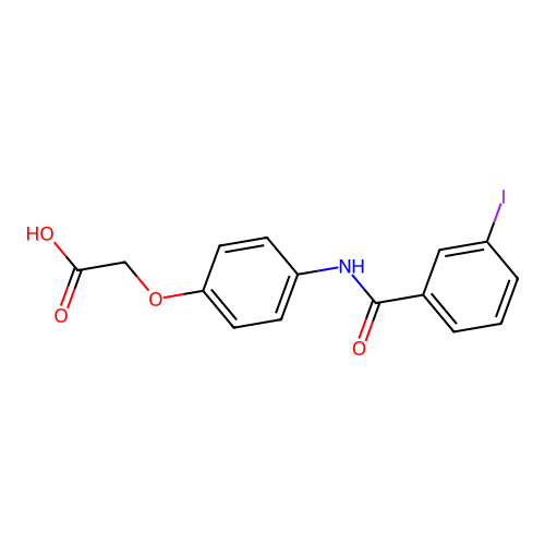 (4-{[(3-Iodophenyl)carbonyl]amino}phenoxy)acetic acid structure
