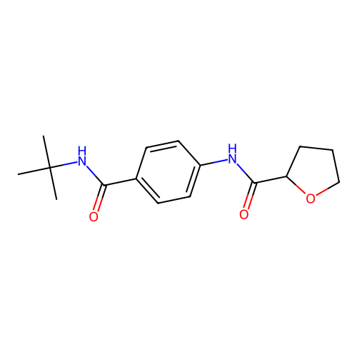 N-[4-(tert-butylcarbamoyl)phenyl]oxolane-2-carboxamide structure