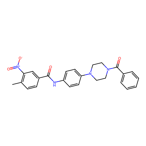 N-[4-(4-benzoylpiperazin-1-yl)phenyl]-4-methyl-3-nitrobenzamide structure