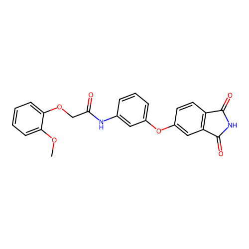 N-[3-(1,3-dioxoisoindol-5-yl)oxyphenyl]-2-(2-methoxyphenoxy)acetamide structure