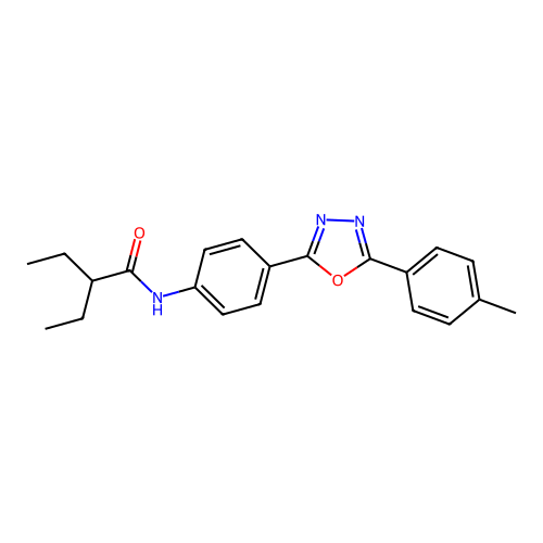 2-ethyl-N-[4-[5-(4-methylphenyl)-1,3,4-oxadiazol-2-yl]phenyl]butanamide structure
