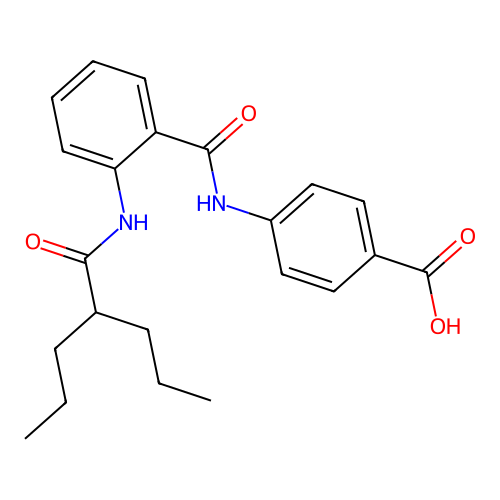 4-[({2-[(2-Propylpentanoyl)amino]phenyl}carbonyl)amino]benzoic acid structure