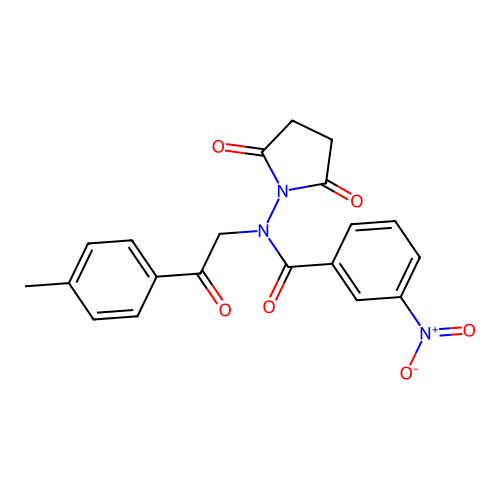 N-(2,5-dioxopyrrolidin-1-yl)-N-[2-(4-methylphenyl)-2-oxoethyl]-3-nitrobenzamide structure