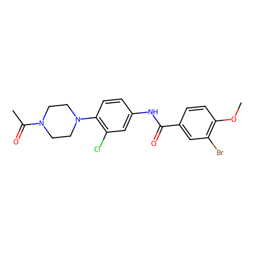 N-[4-(4-acetylpiperazin-1-yl)-3-chlorophenyl]-3-bromo-4-methoxybenzamide structure