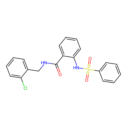 2-(benzenesulfonamido)-N-[(2-chlorophenyl)methyl]benzamide structure