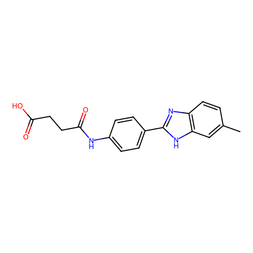 4-((4-(5-methyl-1H-benzo[d]imidazol-2-yl)phenyl)amino)-4-oxobutanoic acid structure