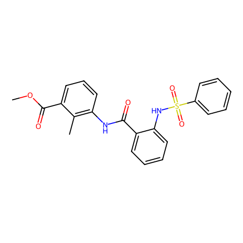 Methyl 2-methyl-3-[({2-[(phenylsulfonyl)amino]phenyl}carbonyl)amino]benzoate structure