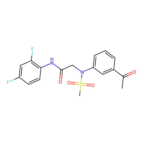 2-(3-acetyl-N-methylsulfonylanilino)-N-(2,4-difluorophenyl)acetamide structure