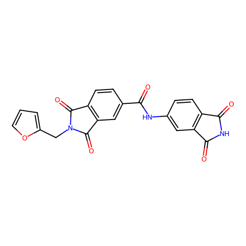 N-(1,3-dioxoisoindol-5-yl)-2-(furan-2-ylmethyl)-1,3-dioxoisoindole-5-carboxamide structure