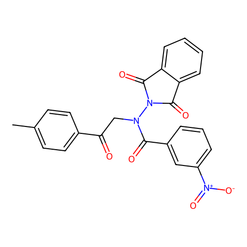 N-(1,3-dioxoisoindol-2-yl)-N-[2-(4-methylphenyl)-2-oxoethyl]-3-nitrobenzamide structure